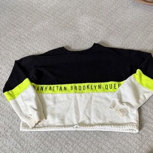 H&M youth Colorblock Crewneck Sweatshirt with Neon Accent